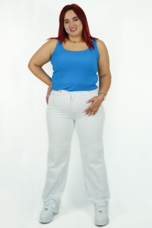 Plus Size Navy Wide Leg Jeans - ChubbybyP - Plus Size Clothing