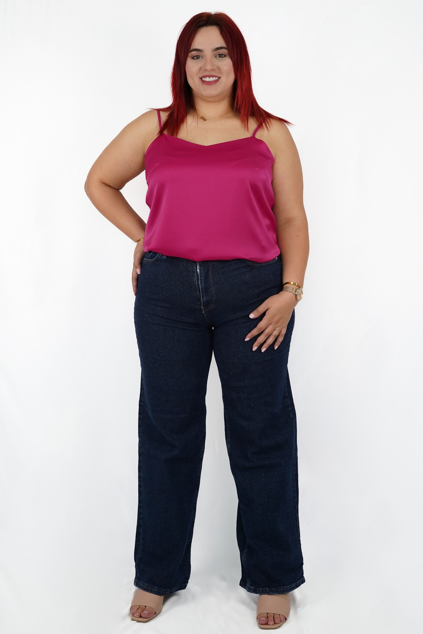Plus Size Navy Wide Leg Jeans - ChubbybyP - Plus Size Clothing